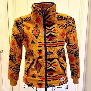 The North Face Yellow and Blue Patterned Jacket